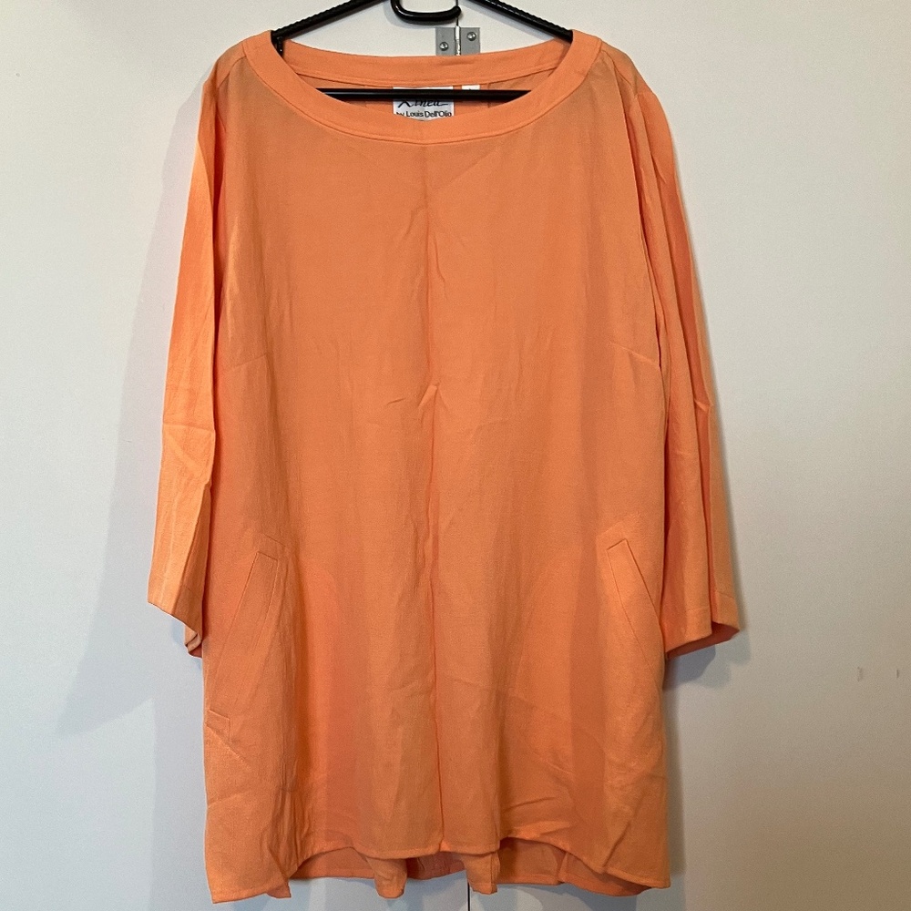🎉 Linea by Louis Dell’Olio Oversized Tunic Top – Orange